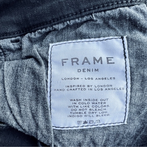 FRAME Denim Le Skinny de Jeanne Jeans in Jefferson Noir Women 25 Distressed Leg - Picture 3 of 12